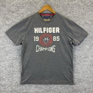 Tommy Hilfiger T-Shirt Men's Medium Gray New York‎ 1985 Champions Short Sleeve